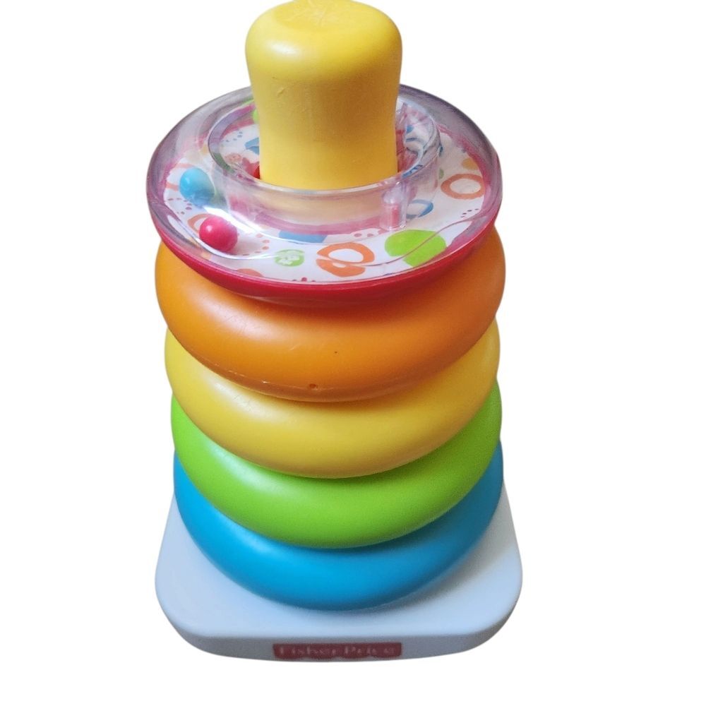 Fisher-Price Rock-a-Stack Infant Stacking Toy -- 5 Colorful Rings
